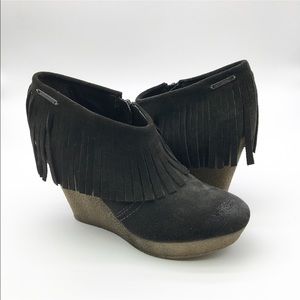 Diesel Hazard Jesse Fringe Wedge Bootie.